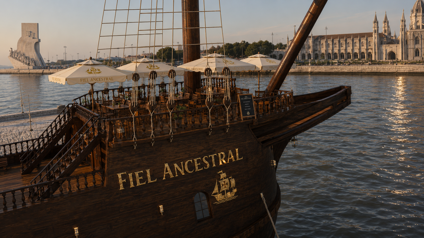 Convés do restaurante Fiel Ancestral em Belém